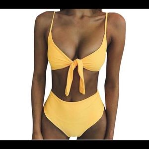 Yellow Two Piece Bathing Suit